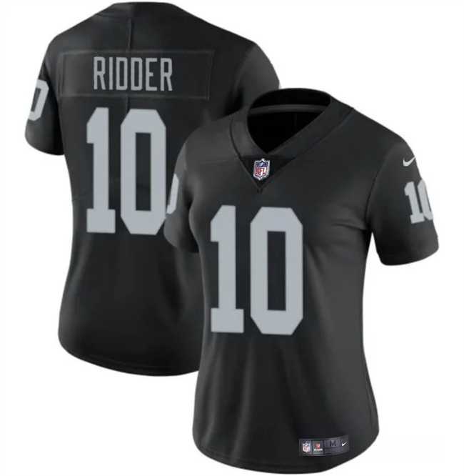 Womens Las Vegas Raiders #10 Desmond Ridder Black Vapor Stitched Jersey Dzhi